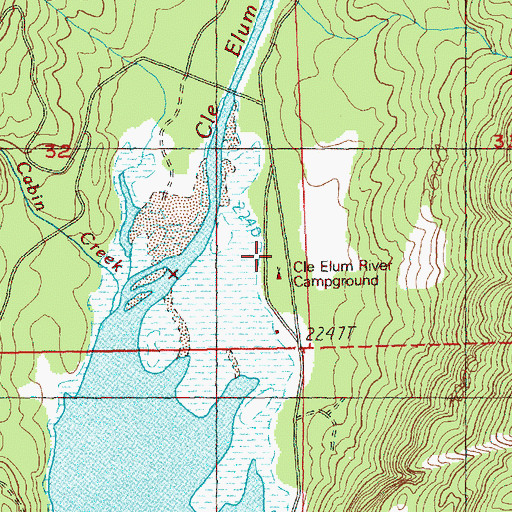 Topographic Map of Cle Elum River Campground, WA