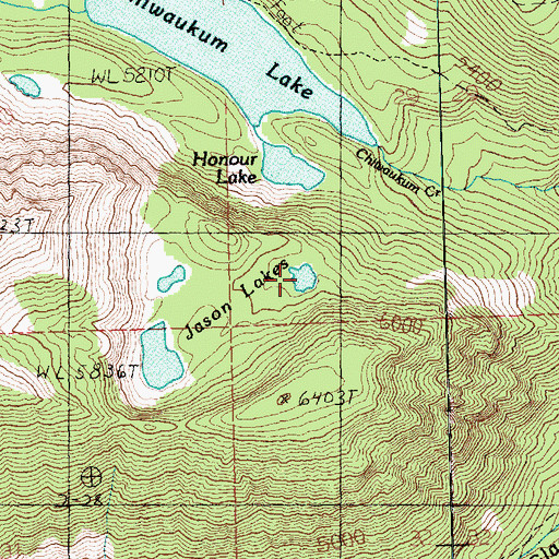 Topographic Map of Lake Jason, WA