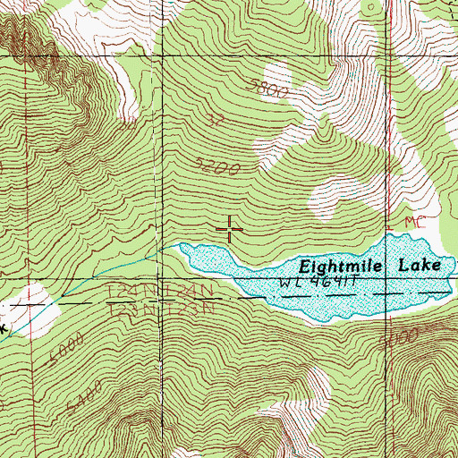Topographic Map of Eightmile Lake Campground, WA