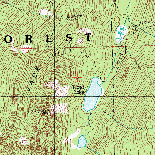 Topographic Map of Trout Lake Campground, WA