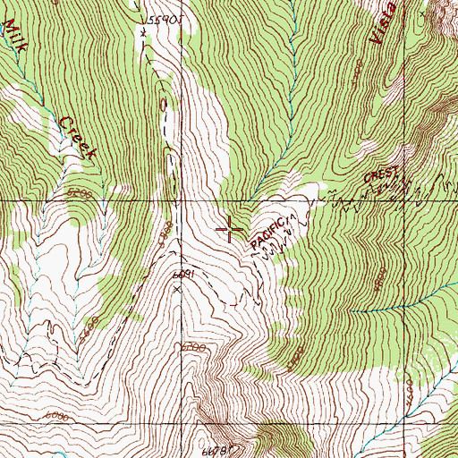 Topographic Map of Dolly Vista Shelter, WA