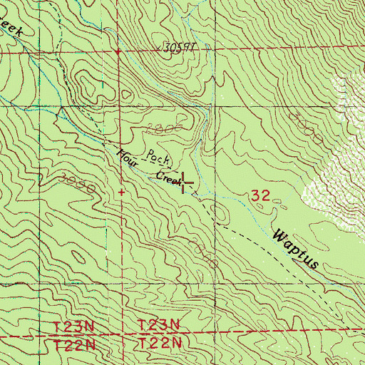Topographic Map of Hour Creek Campground, WA