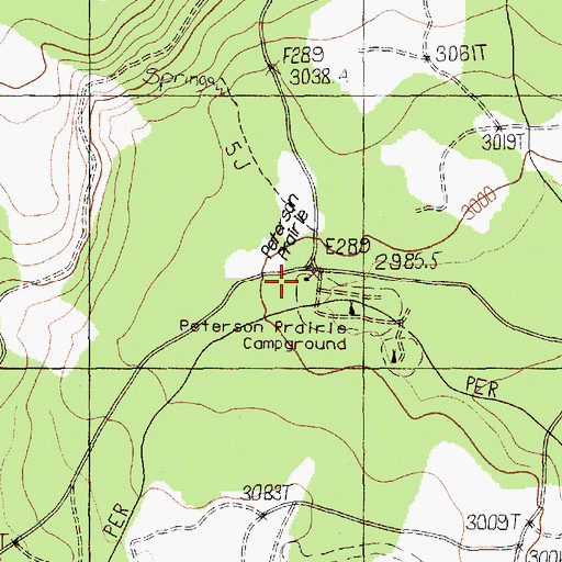 Topographic Map of Peterson Prairie Guard Station, WA