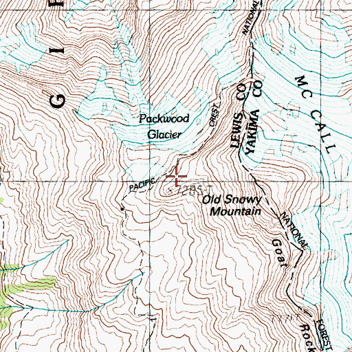 Topographic Map of Dana Yelverton Shelter, WA