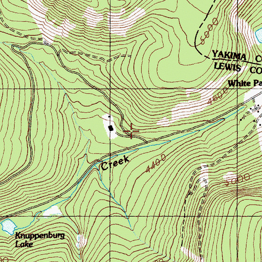 Topographic Map of White Pass X Country Ski Area, WA
