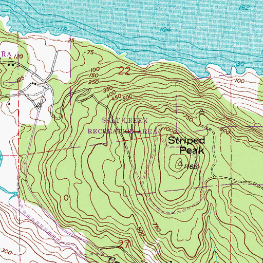 Topographic Map of Salt Creek Recreation Area, WA