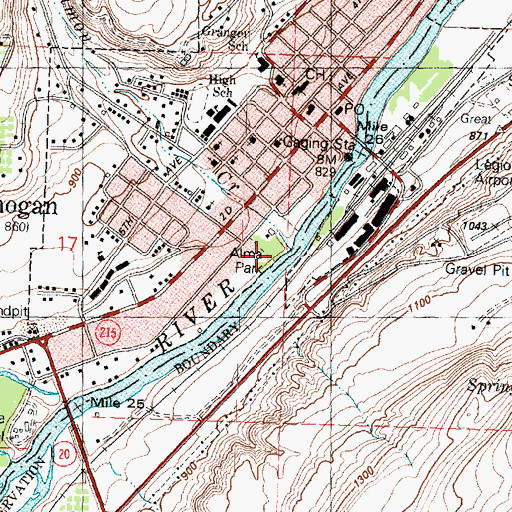 Topographic Map of Alma Park, WA
