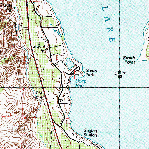 Topographic Map of Shady Park, WA
