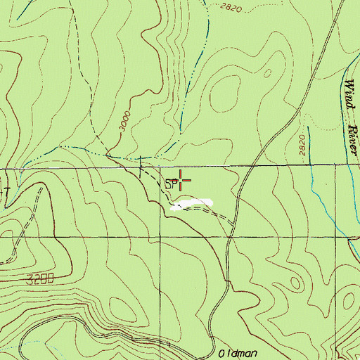 Topographic Map of Upper Wind River Winter Sports Area, WA