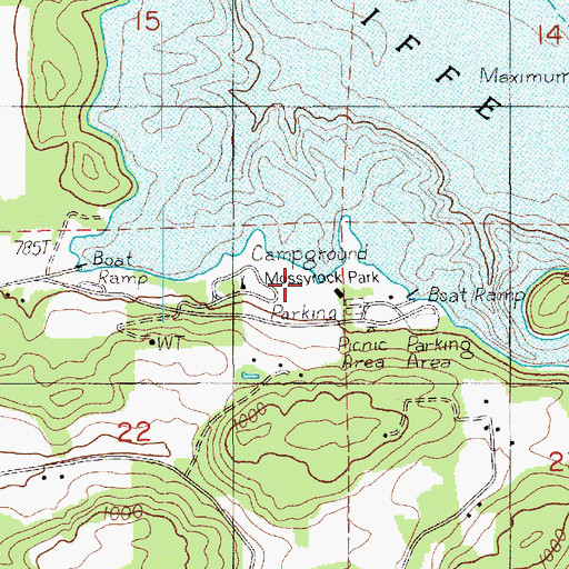 Topographic Map of Mossyrock Park, WA