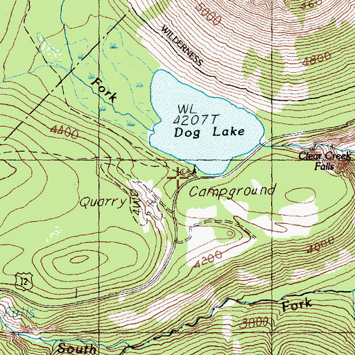 Topographic Map of Dog Lake, WA