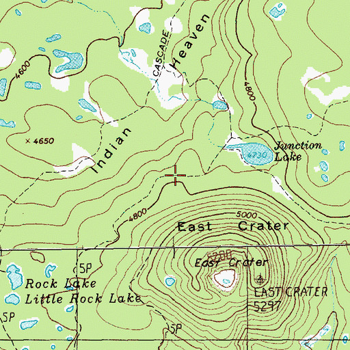 Topographic Map of Indian Heaven Wilderness, WA