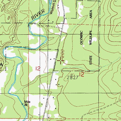 Topographic Map of Olympic State Wildlife Recreation Area, WA