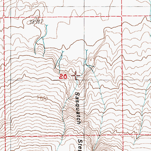Topographic Map of Mount Saint Helens National Volcanic Monument, WA