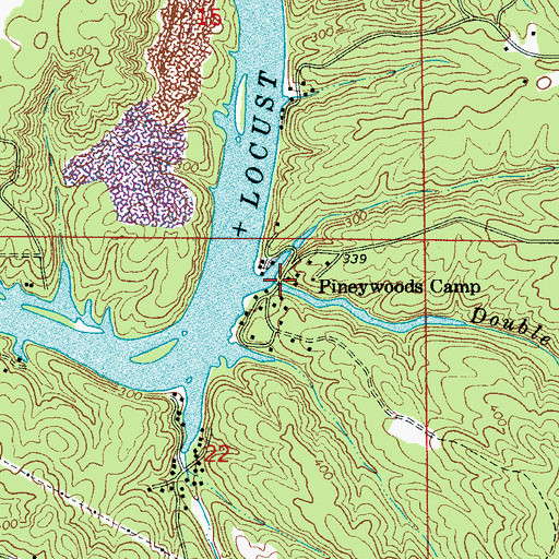Topographic Map of Pineywoods Camp, AL