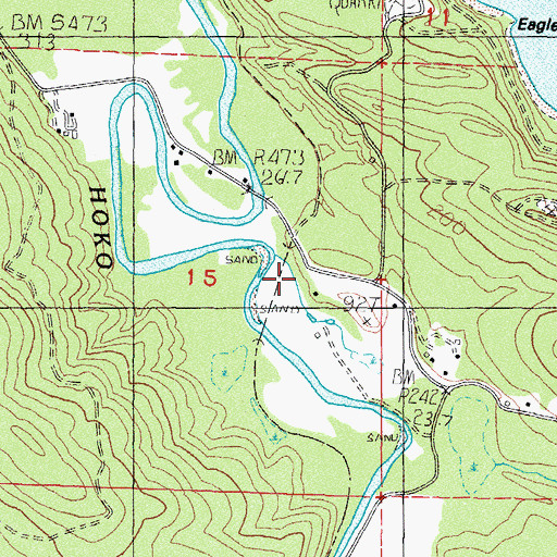 Topographic Map of Hoko, WA