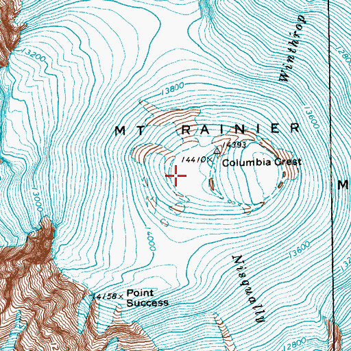 Topographic Map of West Crater, WA