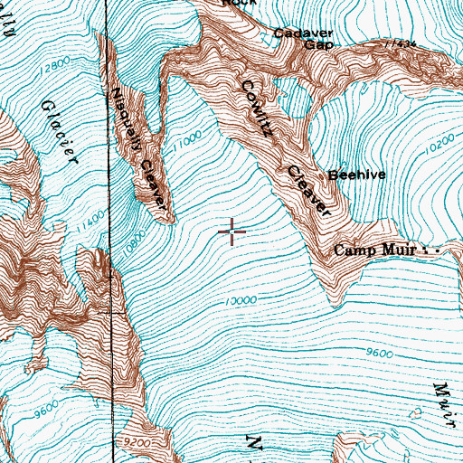 Topographic Map of Nisqually Cirque, WA