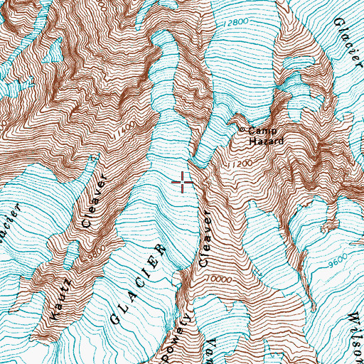 Topographic Map of Kautz Chute, WA