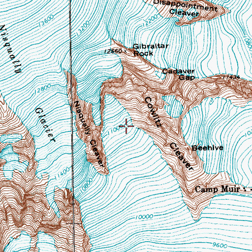 Topographic Map of Gibraltar Chute, WA