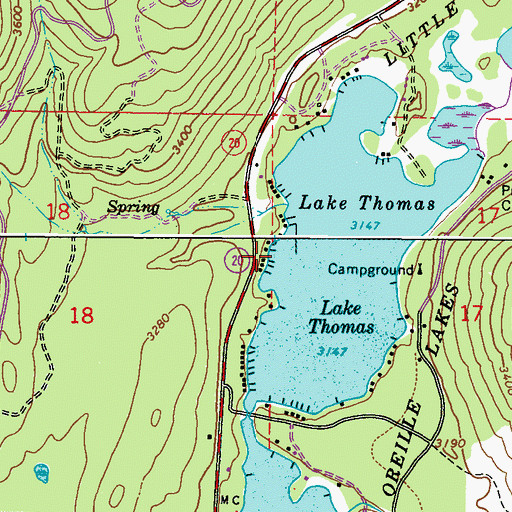 Topographic Map of Middleport, WA