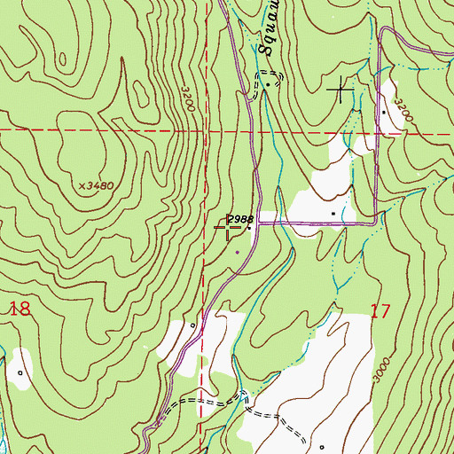 Topographic Map of Squaw Creek School, WA