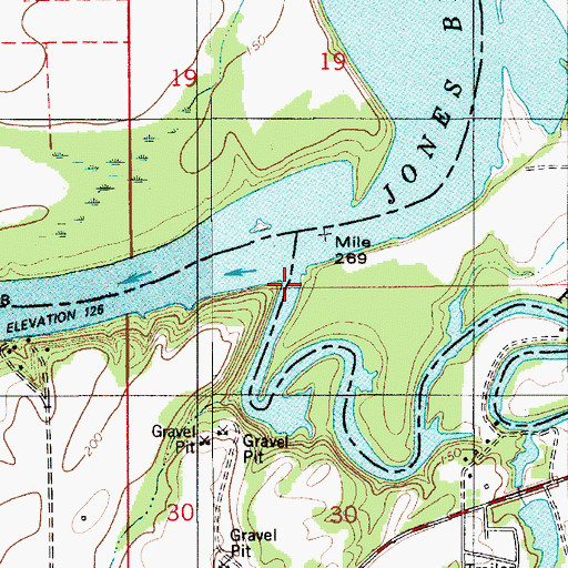 Topographic Map of Pintlala Creek, AL