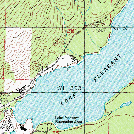 Topographic Map of Lake Pleasant Boat Launch Ramp, WA