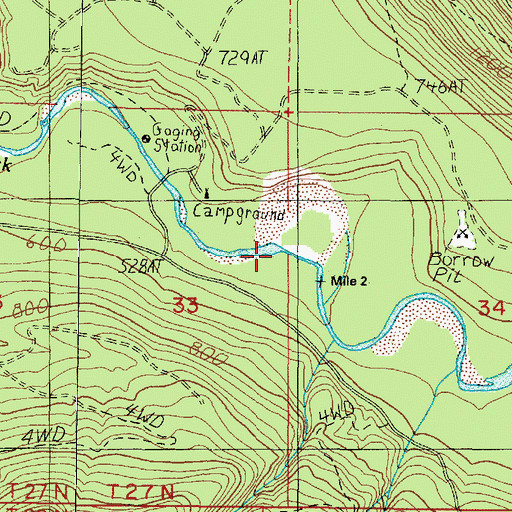 Topographic Map of South Fork Hoh Campground, WA