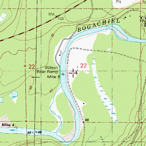 Topographic Map of Wilson Ranch, WA
