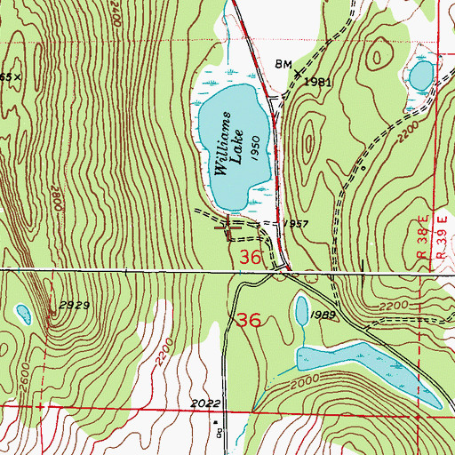 Topographic Map of Williams Recreation Site, WA