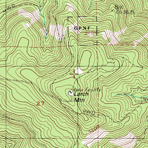 Topographic Map of Larch Mountain Picnic Site, WA