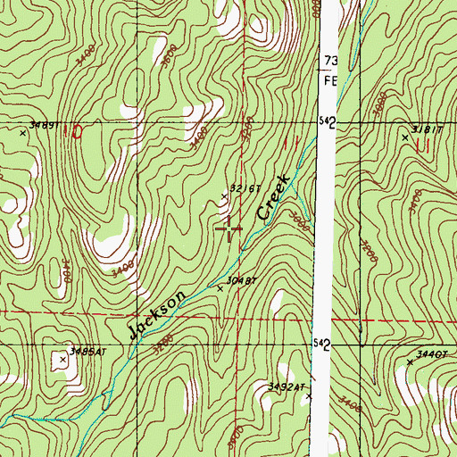 Topographic Map of Jackson Spring, WA