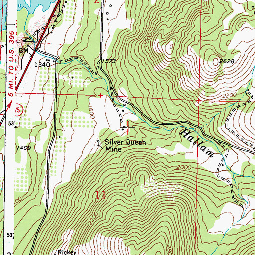 Topographic Map of Ark Mine, WA