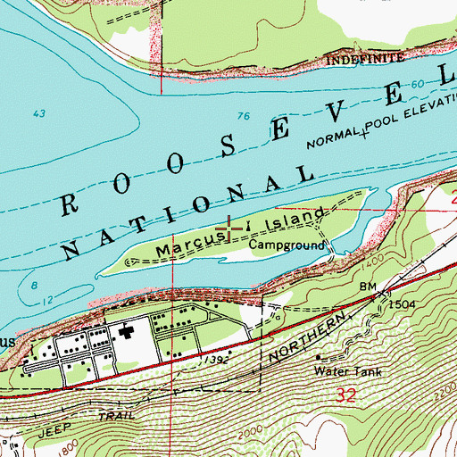 Topographic Map of Marcus Island Campground, WA