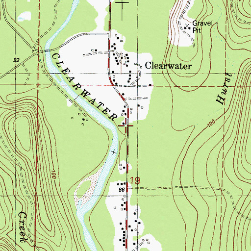 Topographic Map of Clearwater State Park, WA