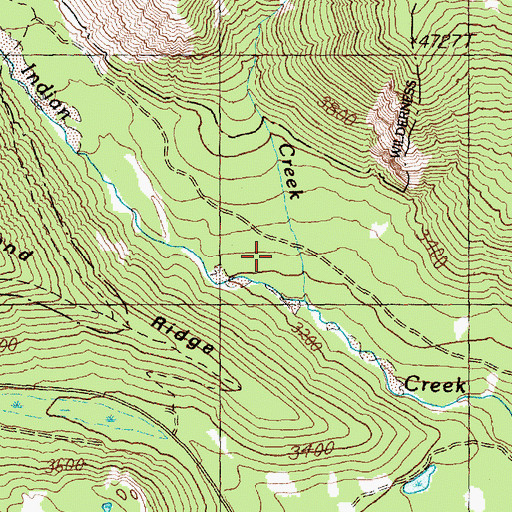 Topographic Map of Indian Creek Trailhead, WA