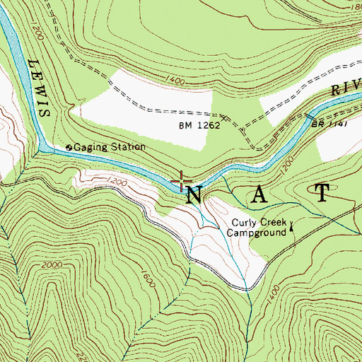 Topographic Map of Curly Creek Falls Viewpoint, WA