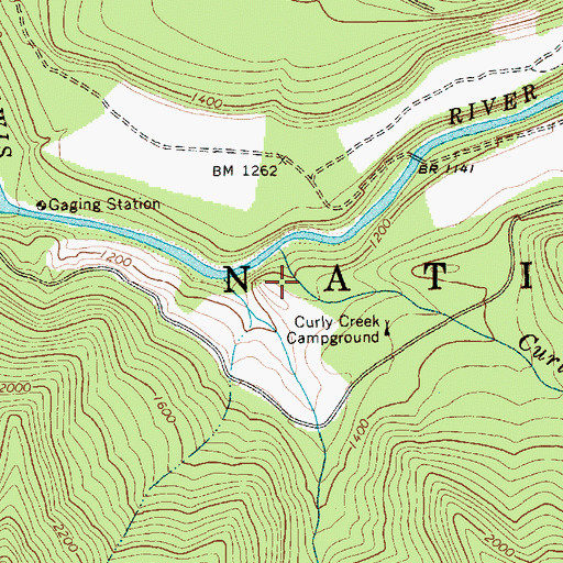 Topographic Map of Curly Creek Falls, WA