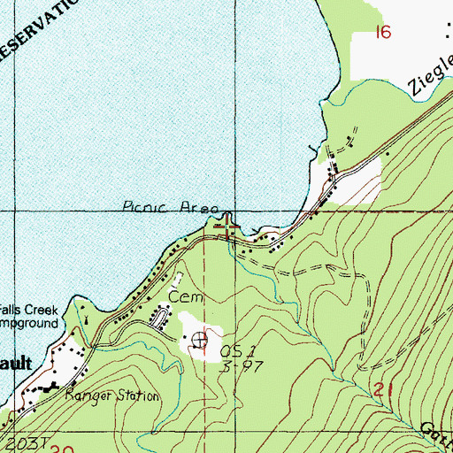 Topographic Map of Gatton Creek Campground, WA