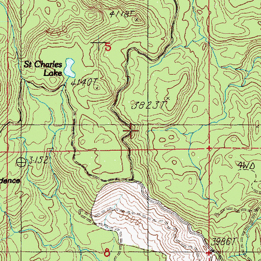 Topographic Map of Mount Saint Helens Viewpoint, WA