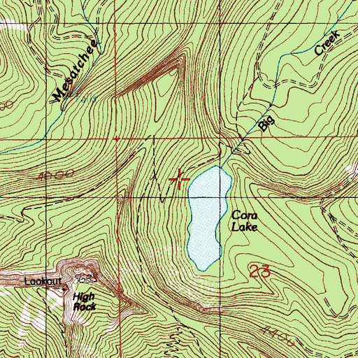 Topographic Map of High Rock Campground, WA