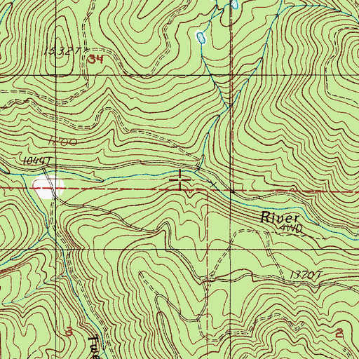 Topographic Map of Houser Creek, WA