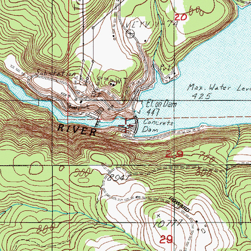 Topographic Map of Mayfield Dam, WA