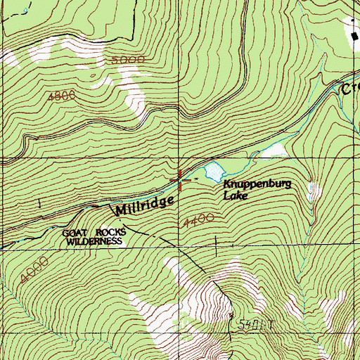 Topographic Map of Knuppenburg Lake Campground, WA