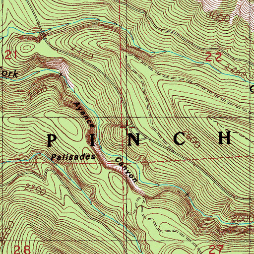 Topographic Map of Palisades Campground, WA