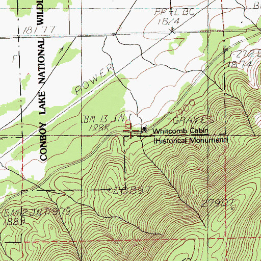 Topographic Map of Whitcomb Cabin, WA