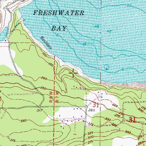 Topographic Map of Freshwater Bay Boat Launch Ramp, WA