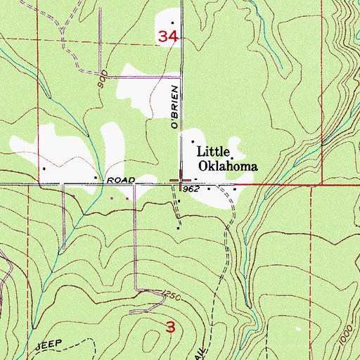 Topographic Map of Little Oklahoma Ranch, WA
