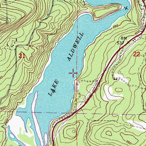 Topographic Map of Lake Adwell Boat Launch Ramp, WA